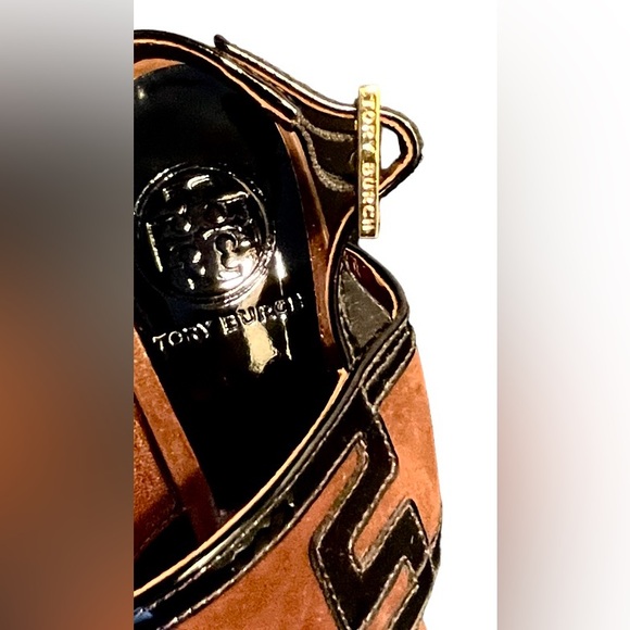 Tory Burch Leather Platform Heels EUC black & brown Sz 7.5M - Picture 12 of 12